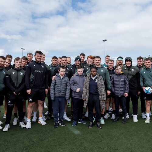 We had a visit from some of the students of Merlin College Galway today 🟢🦅

They will be back again on Saturday to support the team as we take on Zebre at Dexcom Stadium 💚

Tickets on sale at connachtrugby.ie 🎟️

#ConnachtRugby | 📸 @inphojames